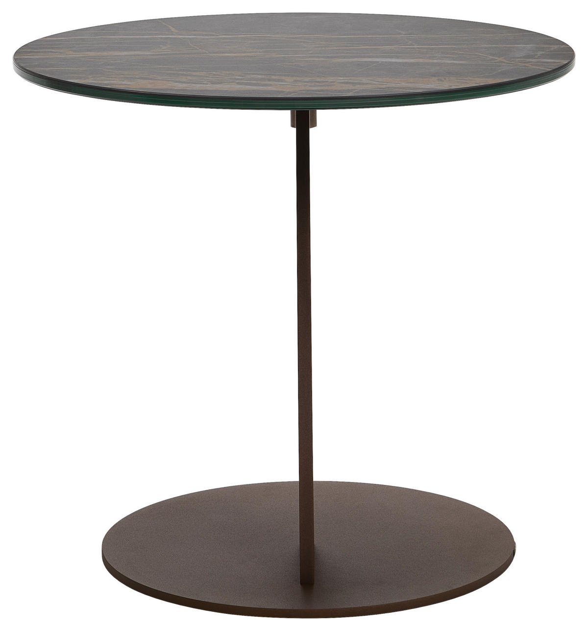 BEISTELLTISCH 60/60/56 cm Rostfarben, Schwarz rund  - Rostfarben/Schwarz, Design, Keramik/Metall (60/60/56cm) - Naos