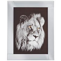 GLASBILD Tiere Schwarz, Silberfarben, Weiß 38/48 cm  - Silberfarben/Schwarz, Trend, Glas/Holz (38/48cm) - Ambia Home