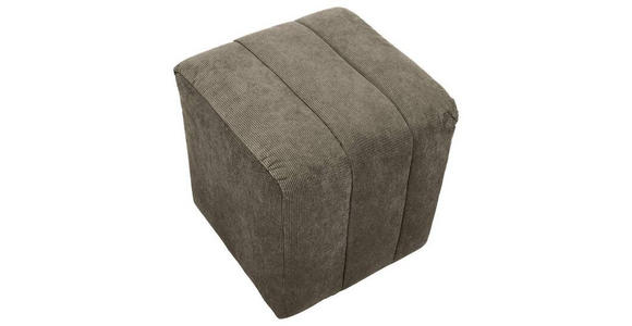 HOCKER in Textil Dunkelbraun  - Dunkelbraun/Schwarz, Design, Kunststoff/Textil (43/50/43cm) - Novel