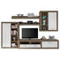 WOHNWAND Weiß, Eichefarben - Eichefarben/Silberfarben, Design, Glas/Holzwerkstoff (290/189/48cm) - Carryhome WOHNWAND Weiß, Eichefarben - Eichefarben/Silberfarben, Design, Glas/Holzwerkstoff (290/189/48cm) - Carryhome