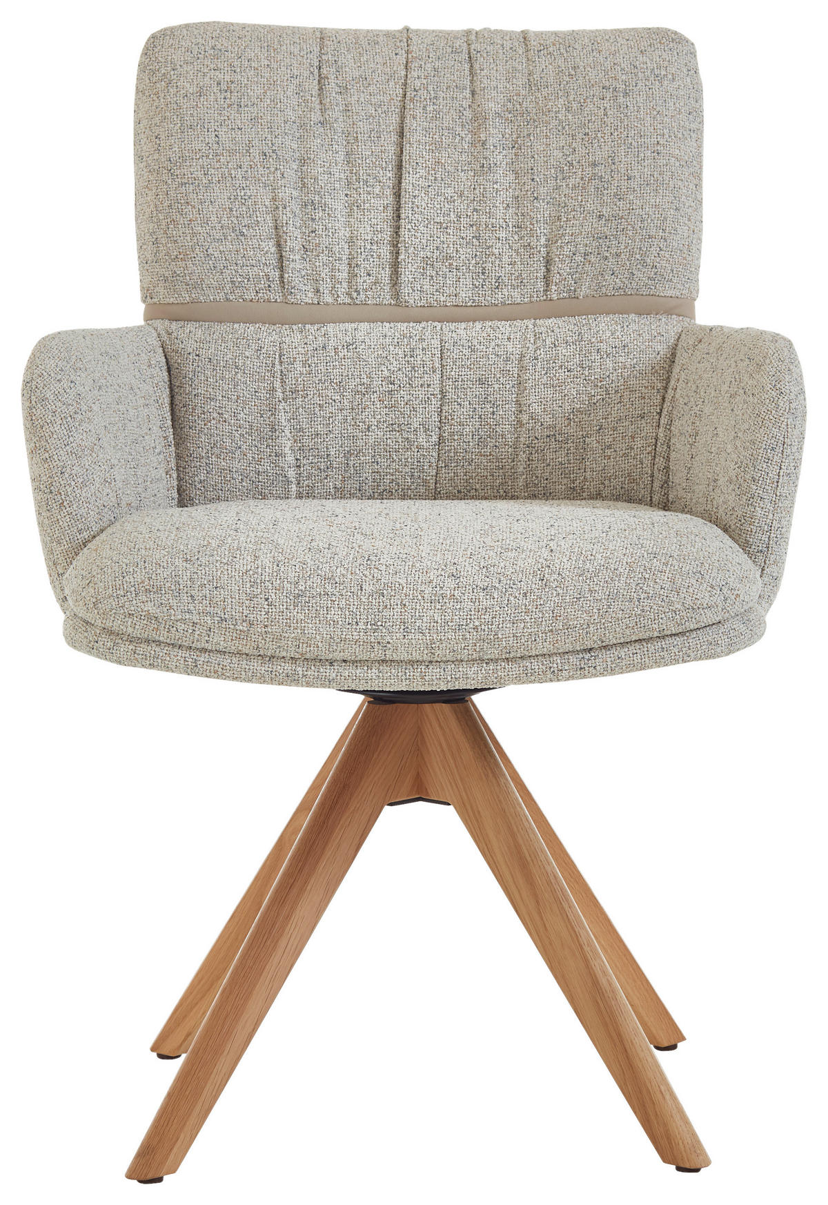 ARMLEHNSTUHL  Typenauswahl, Sitzfläche 360° drehbar, inklusive Armlehnen, Gestellauswahl, automatische Rückholfunktion Mikrofaser  Naturfarben  - Eichefarben/Naturfarben, Design, Holz/Textil (61/86/63cm) - Valdera