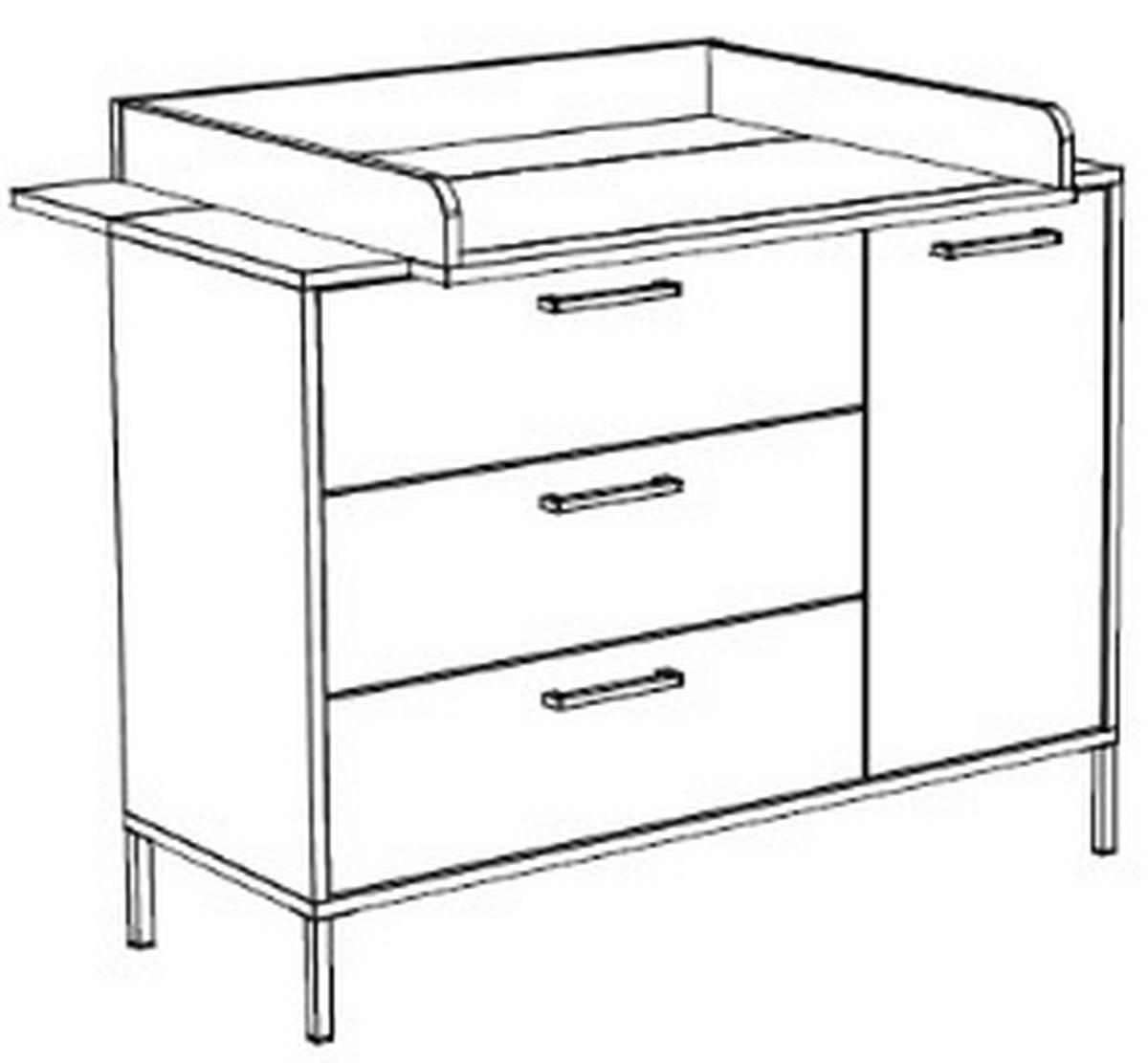 WICKELKOMMODE MILAN 119/91-101/45-77 cm  - Anthrazit/Grau, Basics, Holzwerkstoff/Metall (119/91-101/45-77cm) - Jimmylee