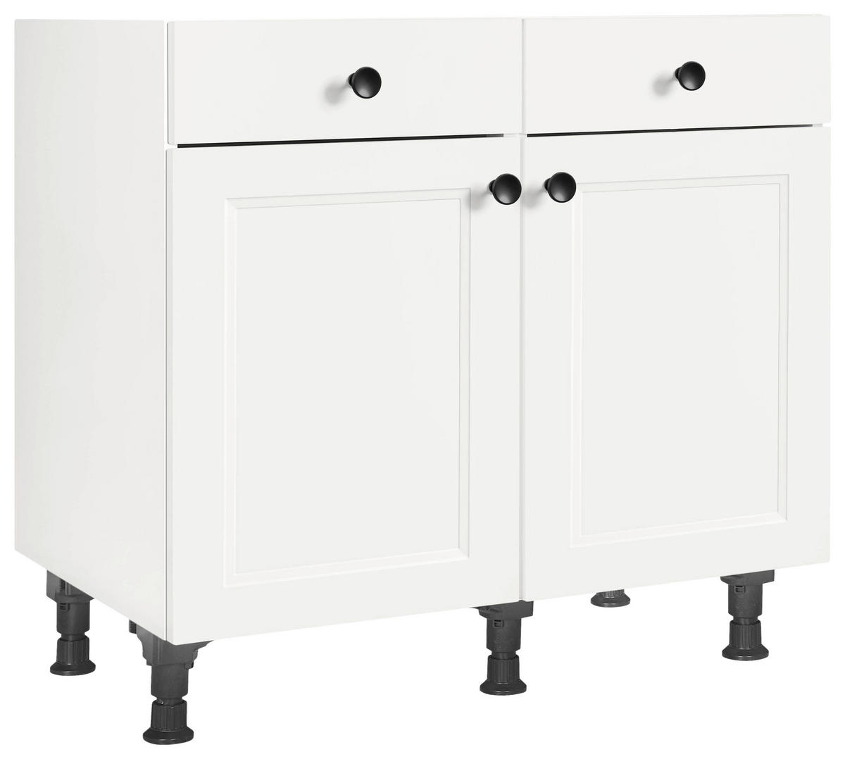 SCHUBKASTENUNTERSCHRANK 90/87/56 cm  in Weiß  - Schwarz/Weiß, MODERN, Holzwerkstoff/Metall (90/87/56cm) - Nobilia