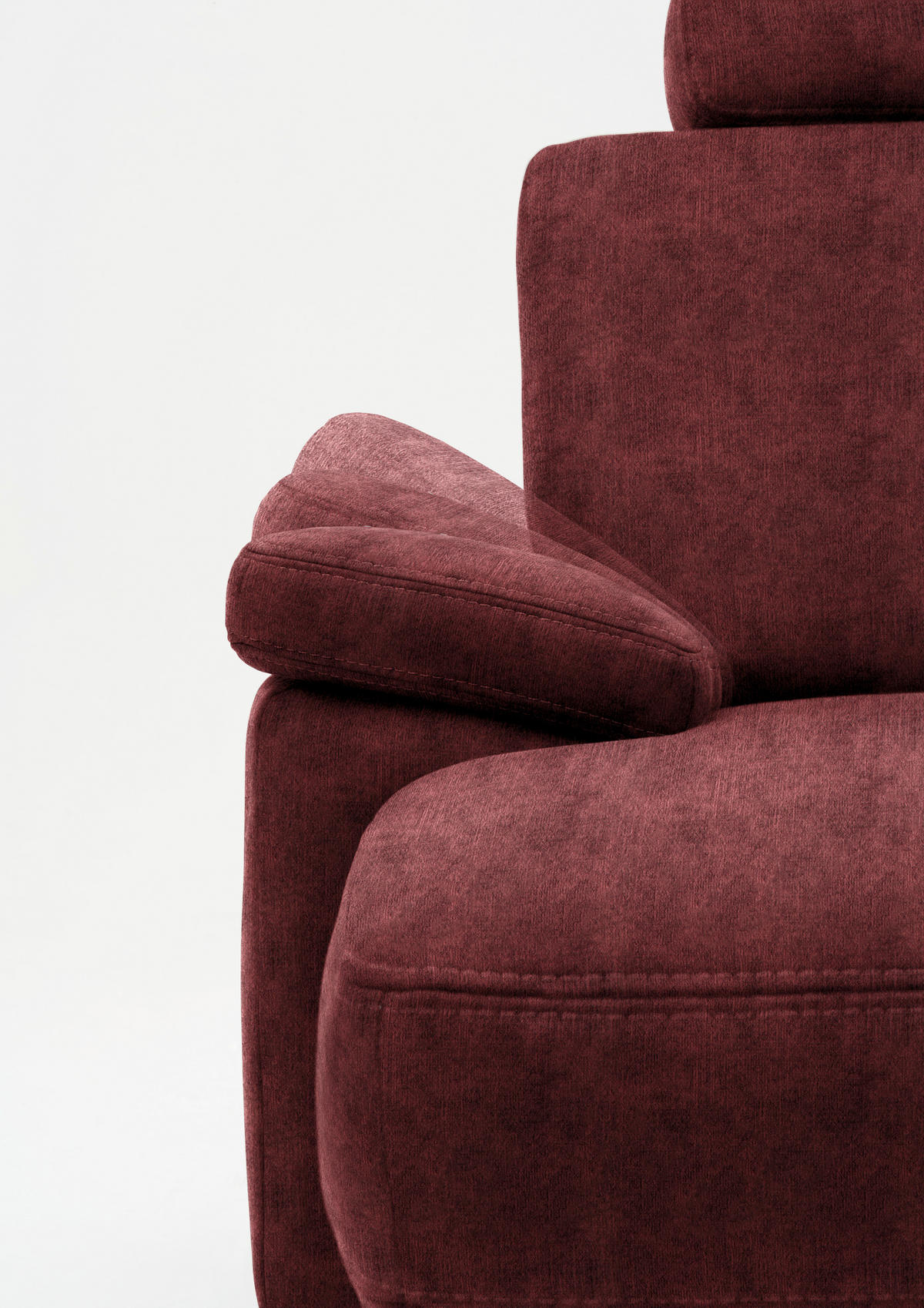 WOHNLANDSCHAFT in Velours Weinrot  - Eichefarben/Weinrot, Konventionell, Holz/Textil (235/316/167cm) - Beldomo System