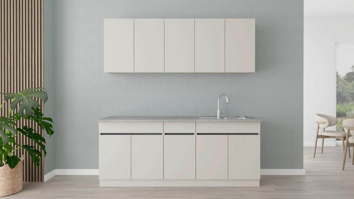 BLOK KUHINJA BEZ APARATA  antracit, kašmir  - kašmir/antracit, Konvencionalno, drvni materijal