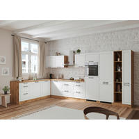 HÖRNKÖK 240/420 cm  i vit, ek Wotan  - vit/ek Wotan, Lifestyle, metall/trämaterial (240/420cm) - Held