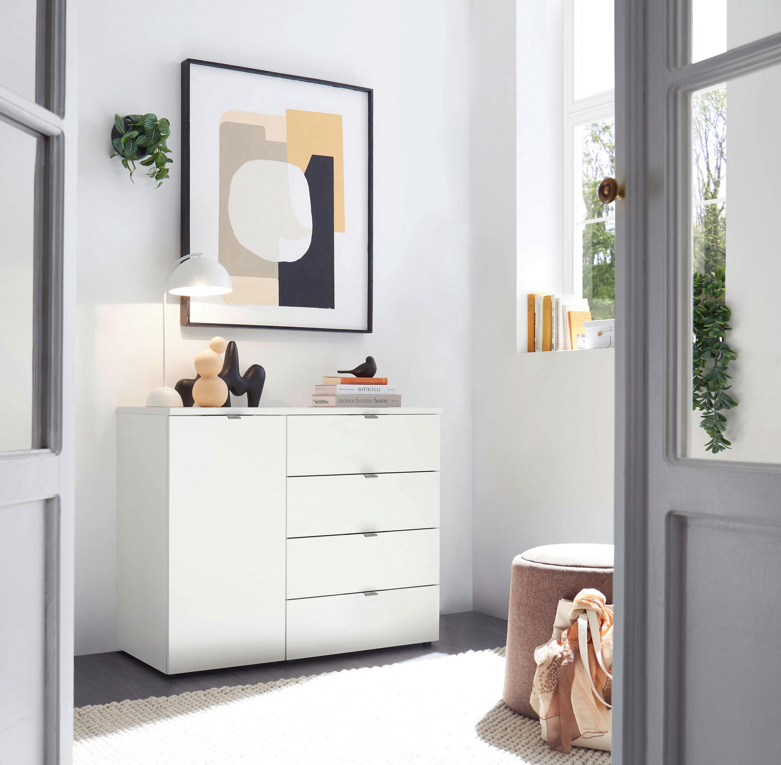 KOMMODE  in 100/78,4/43 cm  - Chromfarben/Schwarz, Basics, Holzwerkstoff/Kunststoff (100/78,4/43cm) - Dieter Knoll