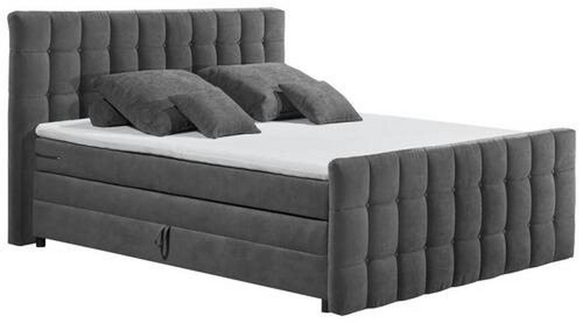 BOXSPRINGBETT 180/200 cm  in Anthrazit  - Anthrazit/Schwarz, MODERN, Holzwerkstoff/Kunststoff (180/200cm) - MID.YOU