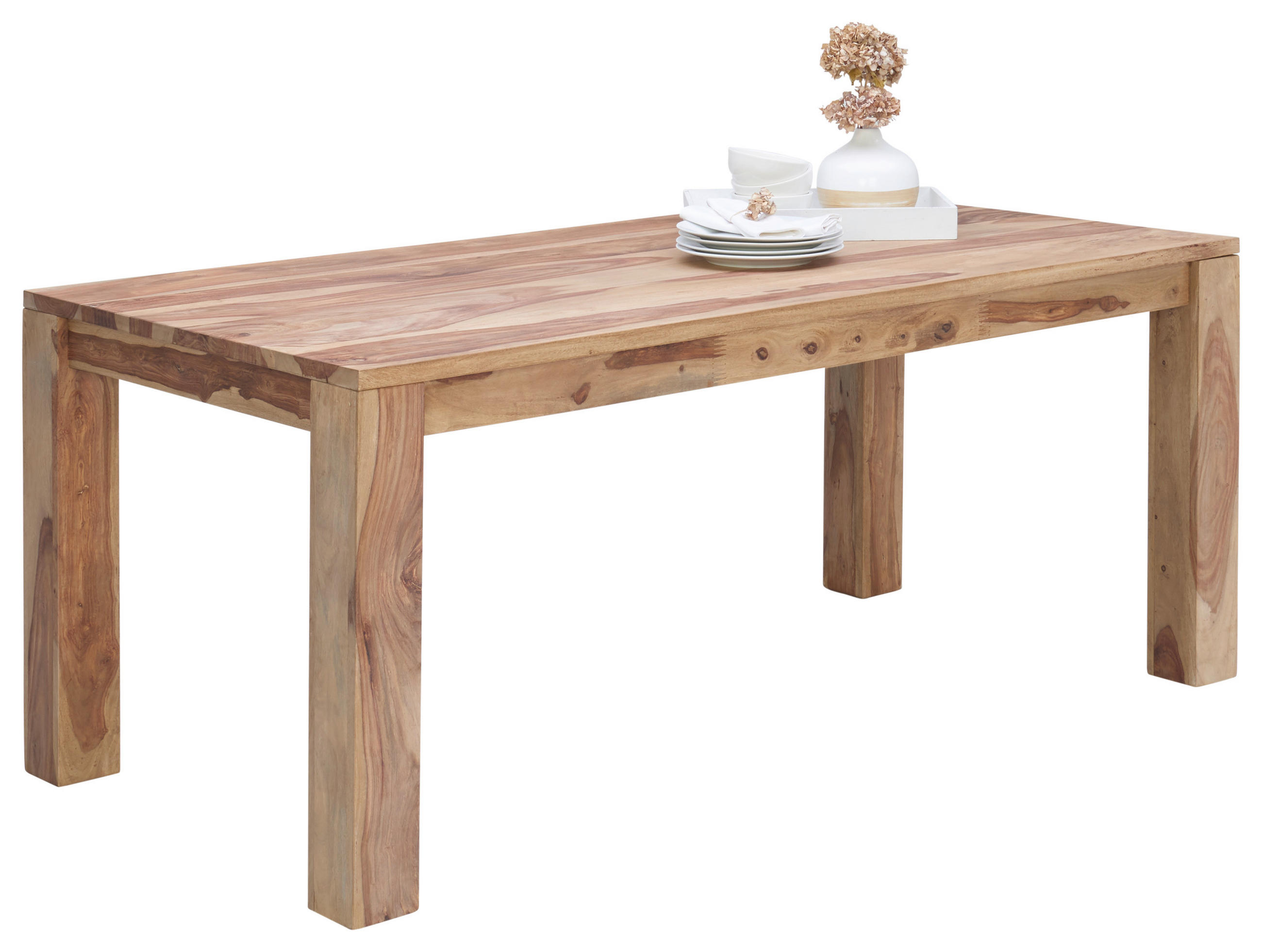 ESSTISCH Sheesham massiv rechteckig Naturfarben  - Naturfarben, LIFESTYLE, Holz (180/90/77cm) - Landscape