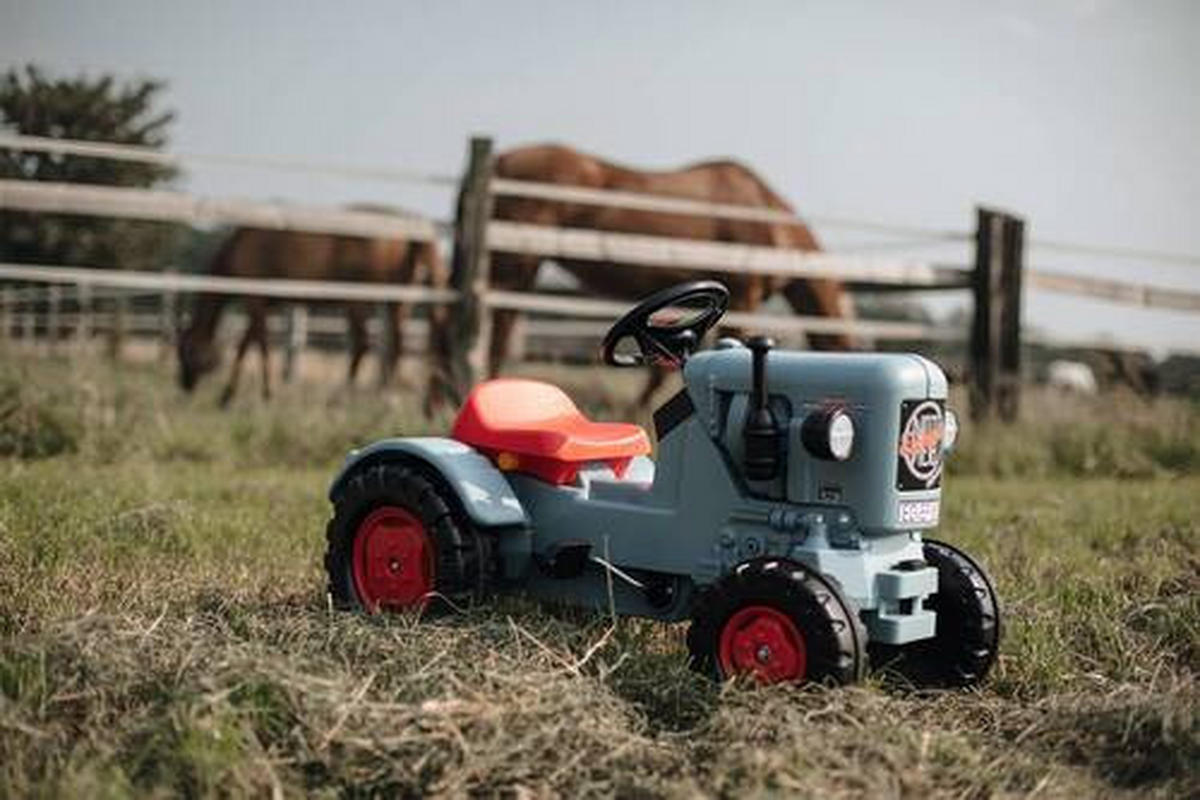 DĚTSKÝ TRAKTOR - modrá/černá, Basics, plast (46/80/40cm) - BIG