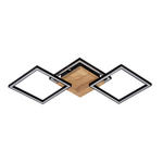 LED-DECKENLEUCHTE 63/27,5/5,7 cm   - Schwarz/Naturfarben, Basics, Holz/Kunststoff (63/27,5/5,7cm) - Novel