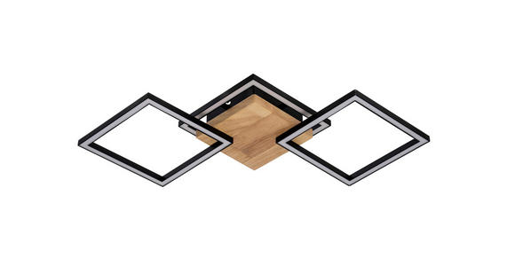 LED-DECKENLEUCHTE 63/27,5/5,7 cm   - Schwarz/Naturfarben, Basics, Holz/Kunststoff (63/27,5/5,7cm) - Novel