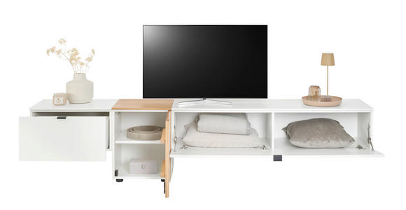 LOWBOARD Weiß, Eichefarben 250/50/42 cm - Eichefarben/Anthrazit, Design, Holz/Holzwerkstoff (250/50/42cm) - Novel