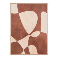 TAVLA 50/70/2.5 cm  - beige/ljusbrun, Design, trä/textil (50/70/2.5cm)