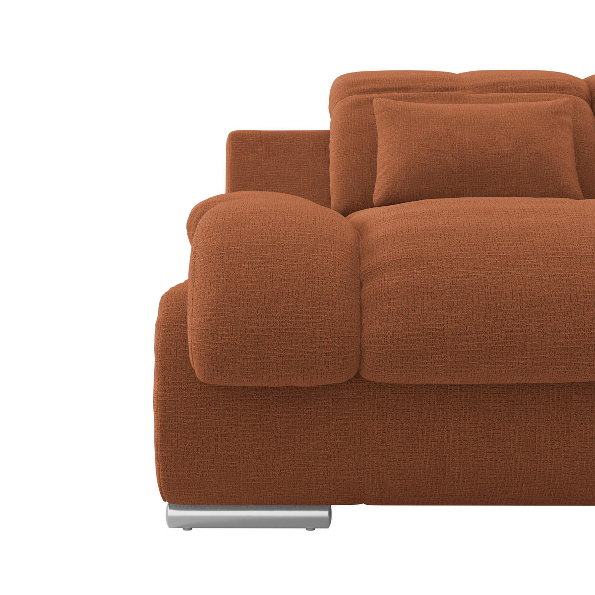 WOHNLANDSCHAFT MULTI Terracotta Chenille  - Chromfarben/Terracotta, MODERN, Textil/Metall (184/345/228cm) - Livetastic