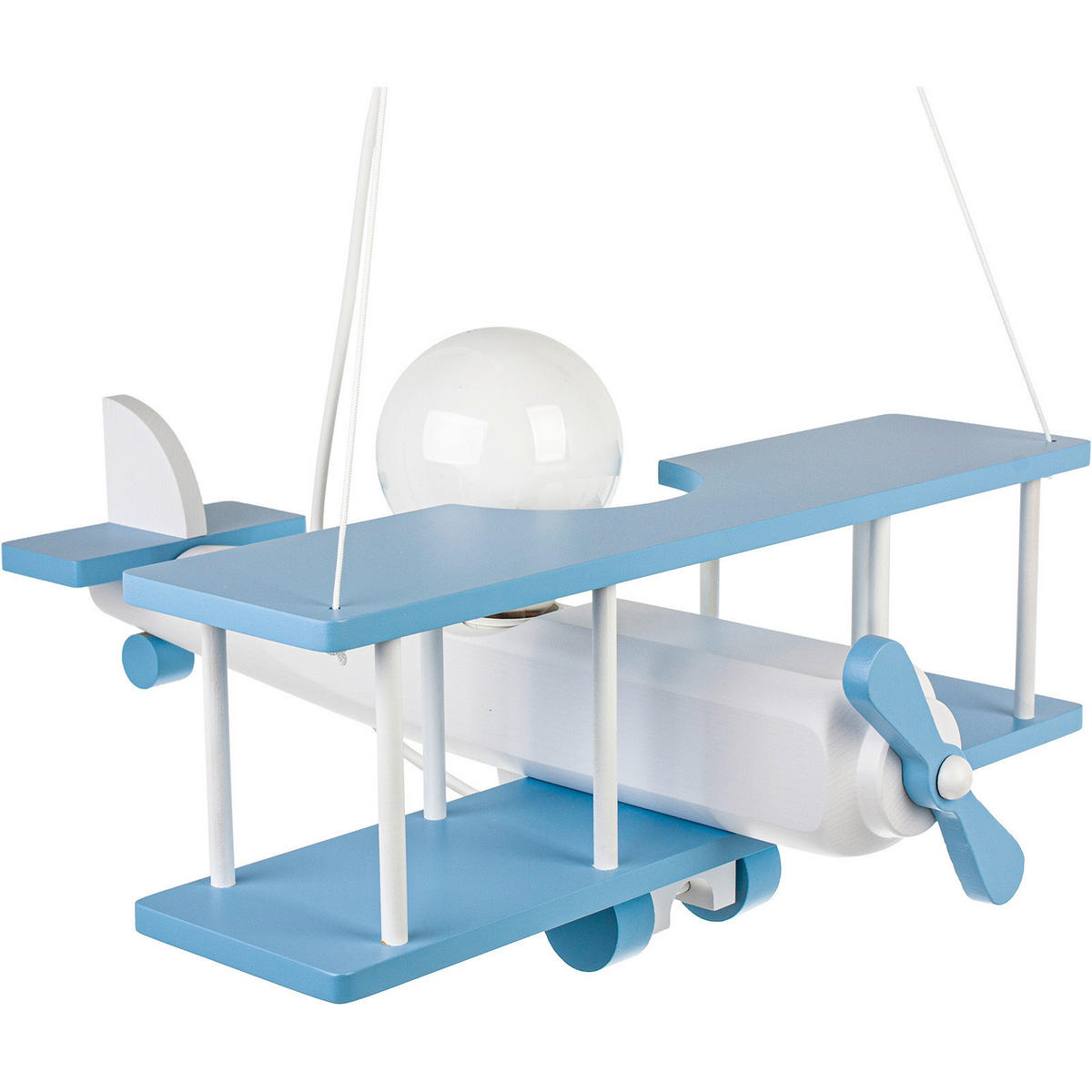 KINDERHÄNGELEUCHTE  42/45/75 cm    - Blau/Weiß, KONVENTIONELL, Holz (42/45/75cm)