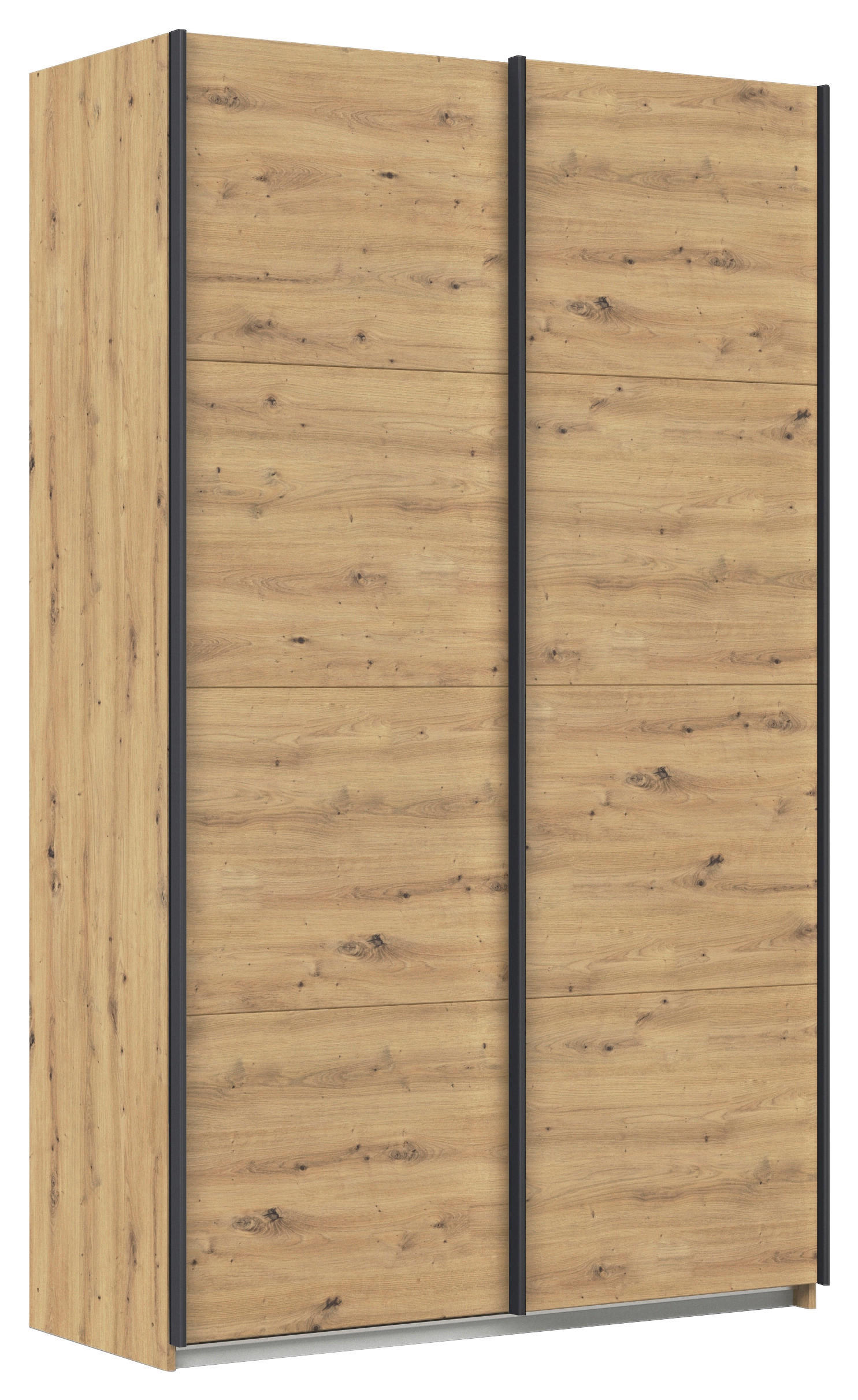 SCHWEBETÜRENSCHRANK 136/210/62 cm,  in Eiche Artisan, 2 Tür(en)  - Eiche Artisan/Grau, KONVENTIONELL, Holzwerkstoff/Metall (136/210/62cm) - Carryhome