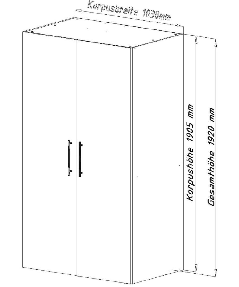 SCHRANKKÜCHE 104/193/67 cm in Silberfarben - Silberfarben, MODERN, Metall (104/193/67cm) - Respekta