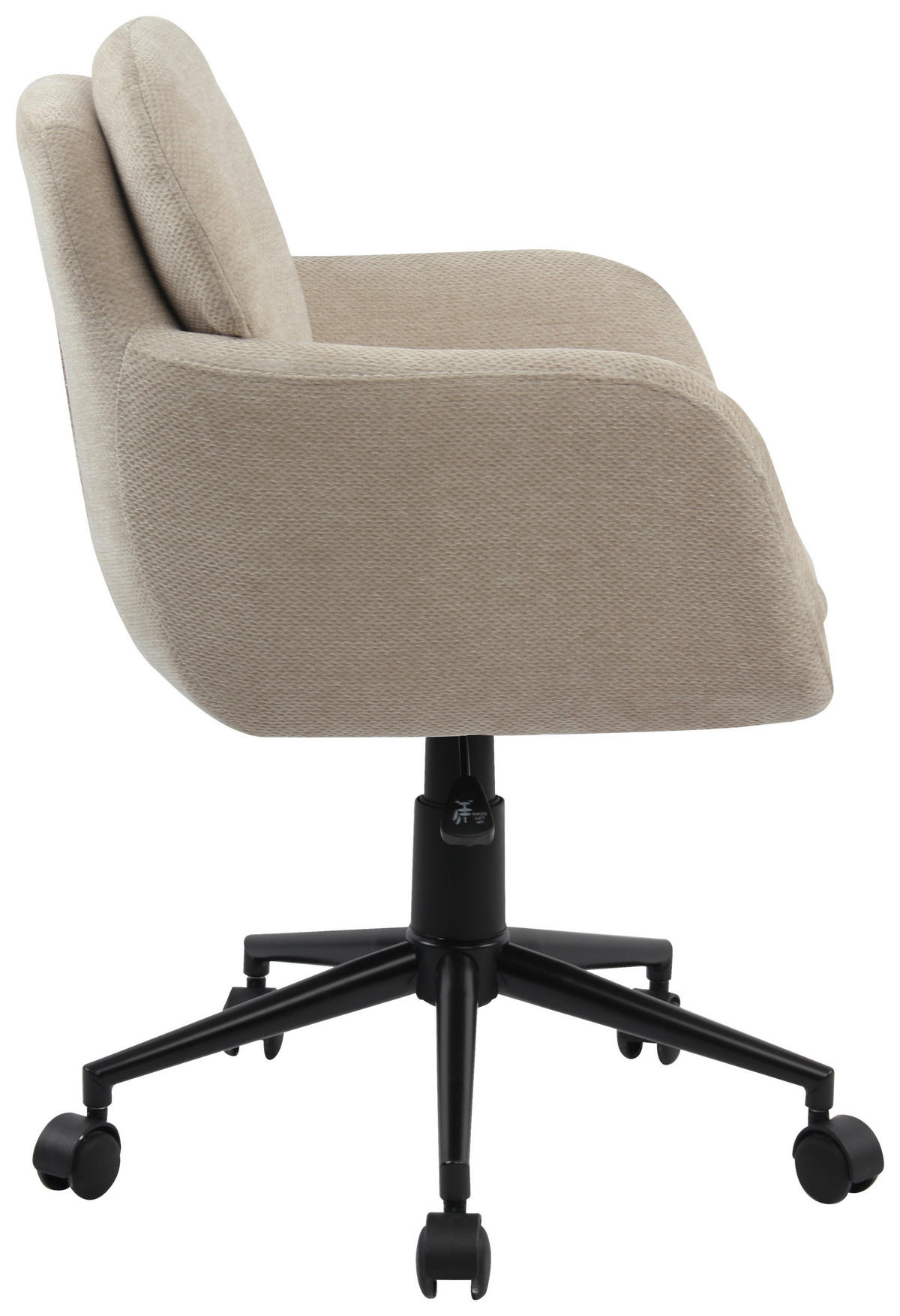 DREHSTUHL Webstoff Beige  - Beige/Schwarz, MODERN, Kunststoff/Textil (55/85-95/60cm) - MID.YOU