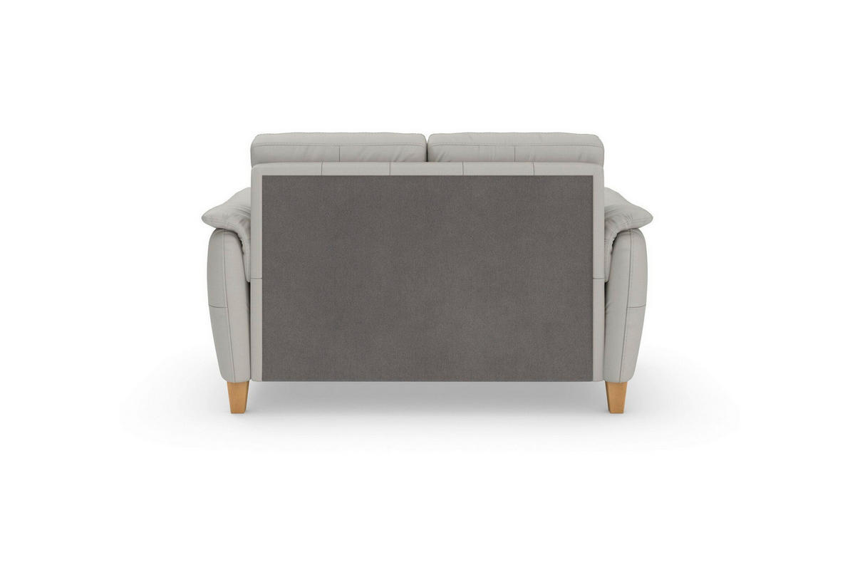 2-SITZER-SOFA PALMERA E Hellgrau Echtleder  - Eichefarben/Hellgrau, Basics, Leder/Holz (149/89/89cm) - Sit & More