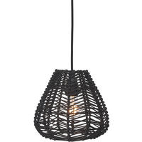 HÄNGELEUCHTE Adelle 24/25/24 cm   - Schwarz, Natur, Naturmaterialien (24/25/24cm) - PR Home