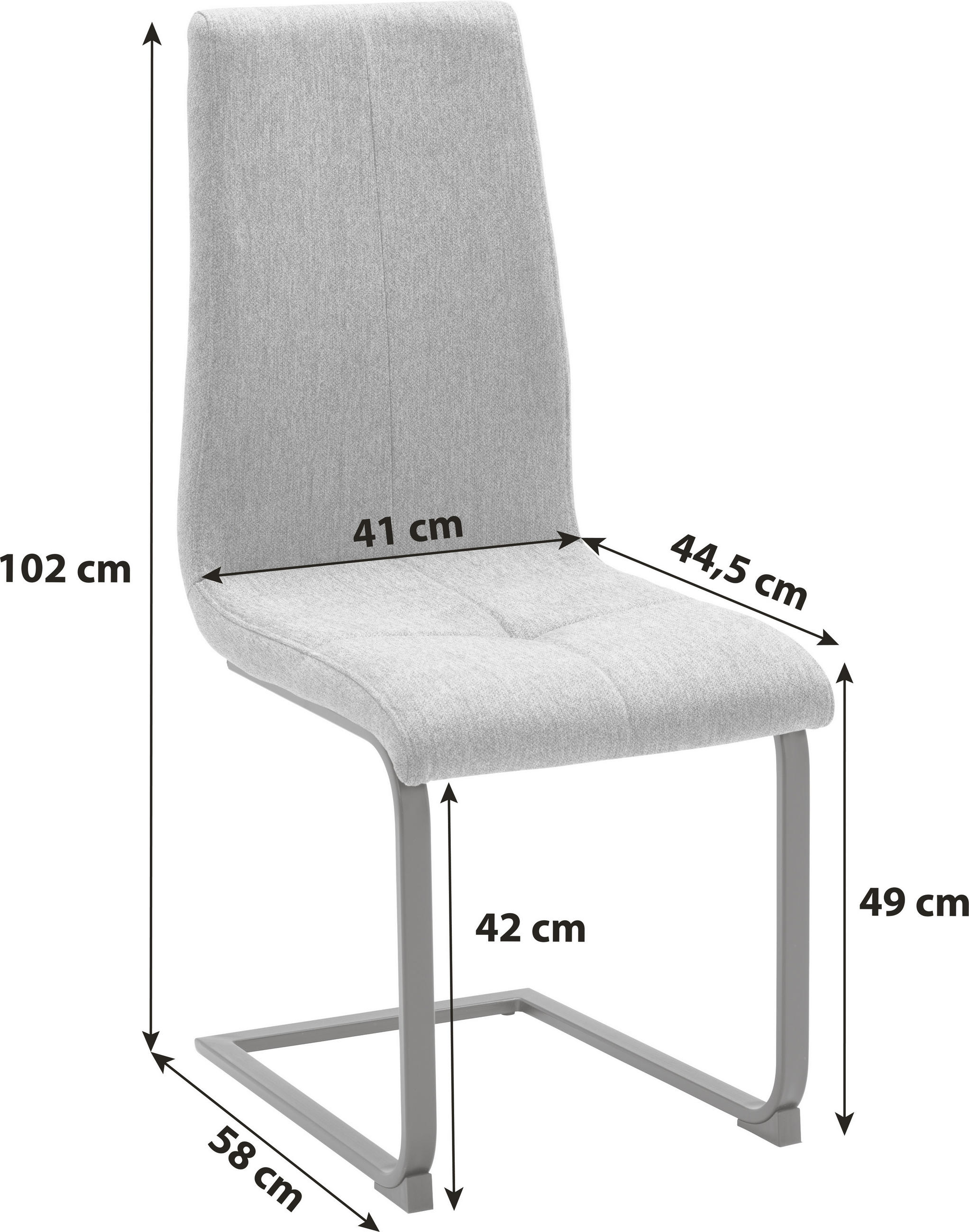 SCHWINGSTUHL  in Eisen Webstoff  - Schwarz/Grau, MODERN, Holz/Textil (41/102/58cm) - Livetastic