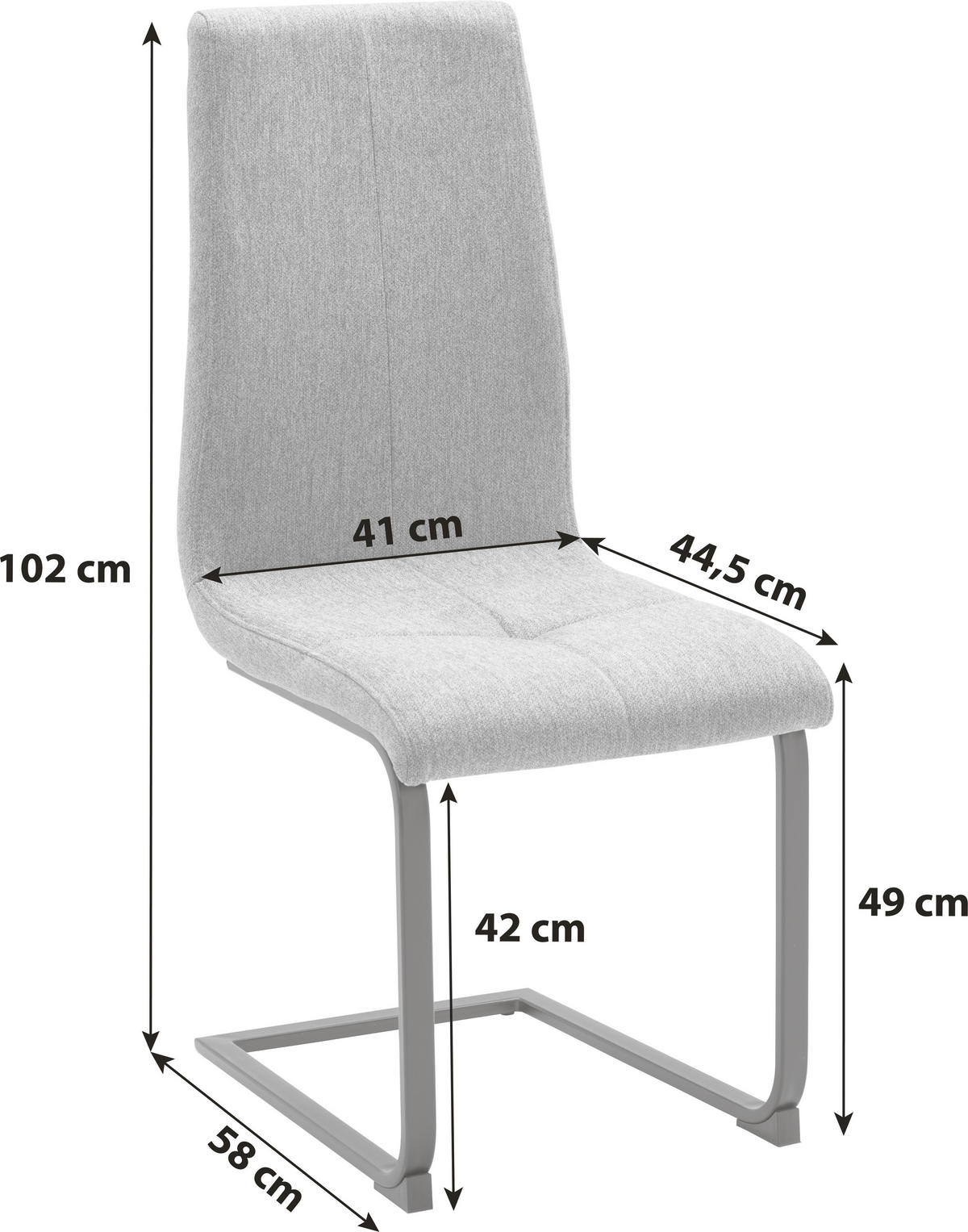 SCHWINGSTUHL  in Eisen Webstoff  - Schwarz/Grau, MODERN, Holz/Textil (41/102/58cm) - Livetastic