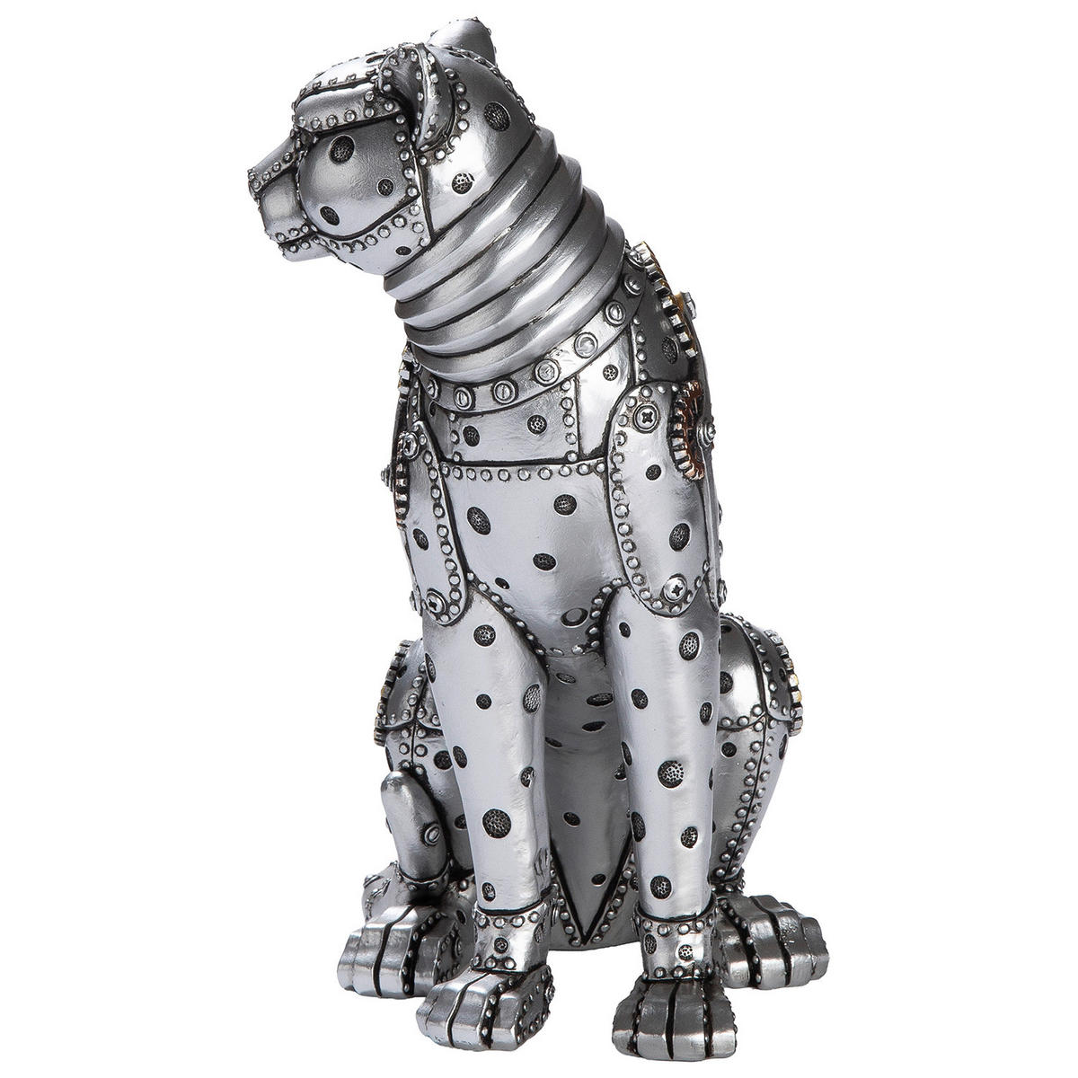 DEKOLEOPARD - Silberfarben/Schwarz, Basics, Kunststoff (19/25/13cm)