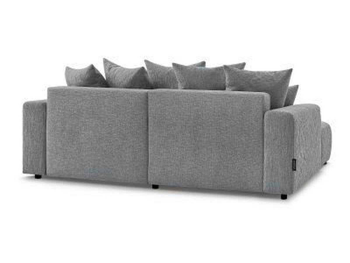 ECKSOFA Ottomane links  ATILLA Dunkelgrau Struktur  - Dunkelgrau/Schwarz, MODERN, Kunststoff/Textil (149/244cm)