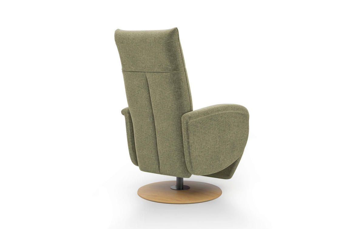 RELAXSESSEL GLENDALE E Flachgewebe Kopfteilverstellung, Rücken echt    - Eichefarben/Hellgrün, KONVENTIONELL, Holzwerkstoff/Textil (75/112/82cm) - Sit & More