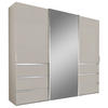 SCHWEBETÜRENSCHRANK in Champagner  - Chromfarben/Champagner, Design, Glas/Holzwerkstoff (250/217/67cm) - Novel