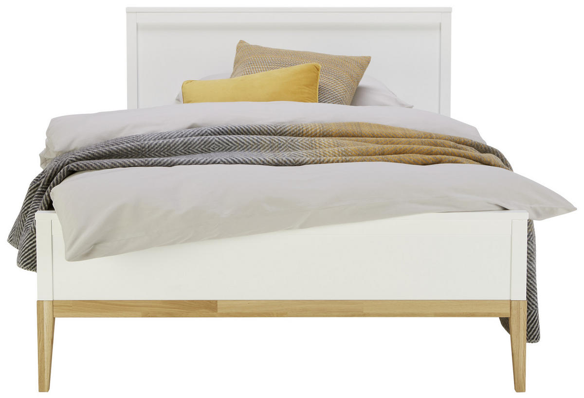 BETT 120/200 cm  in Weiß, Eichefarben  - Eichefarben/Weiß, LIFESTYLE, Holz/Holzwerkstoff (120/200cm) - Stylife