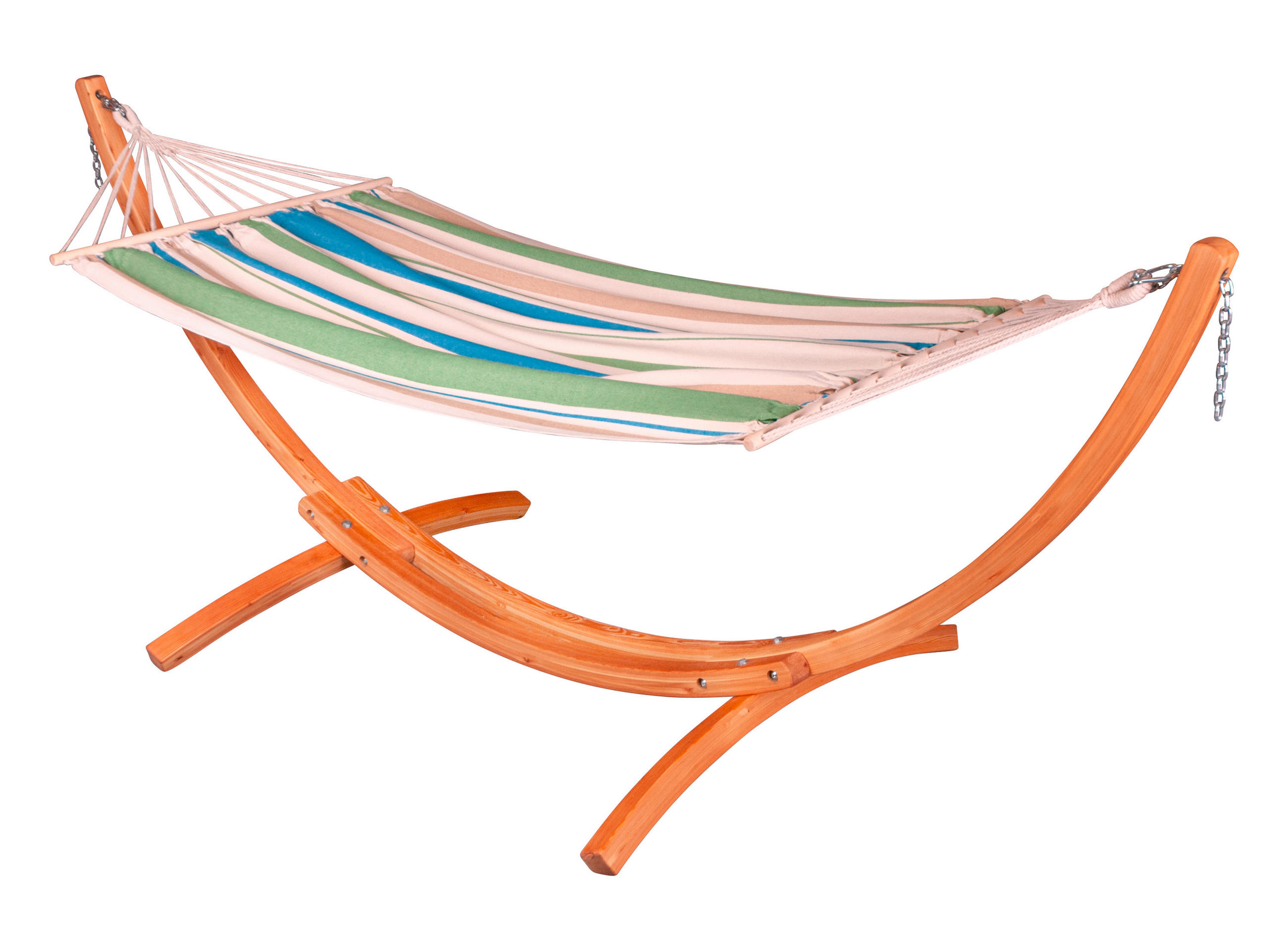 HÄNGEMATTE 320/120/120 cm  - Blau/Eukalyptusholzfarben, KONVENTIONELL, Holz/Textil (320/120/120cm) - La Siesta