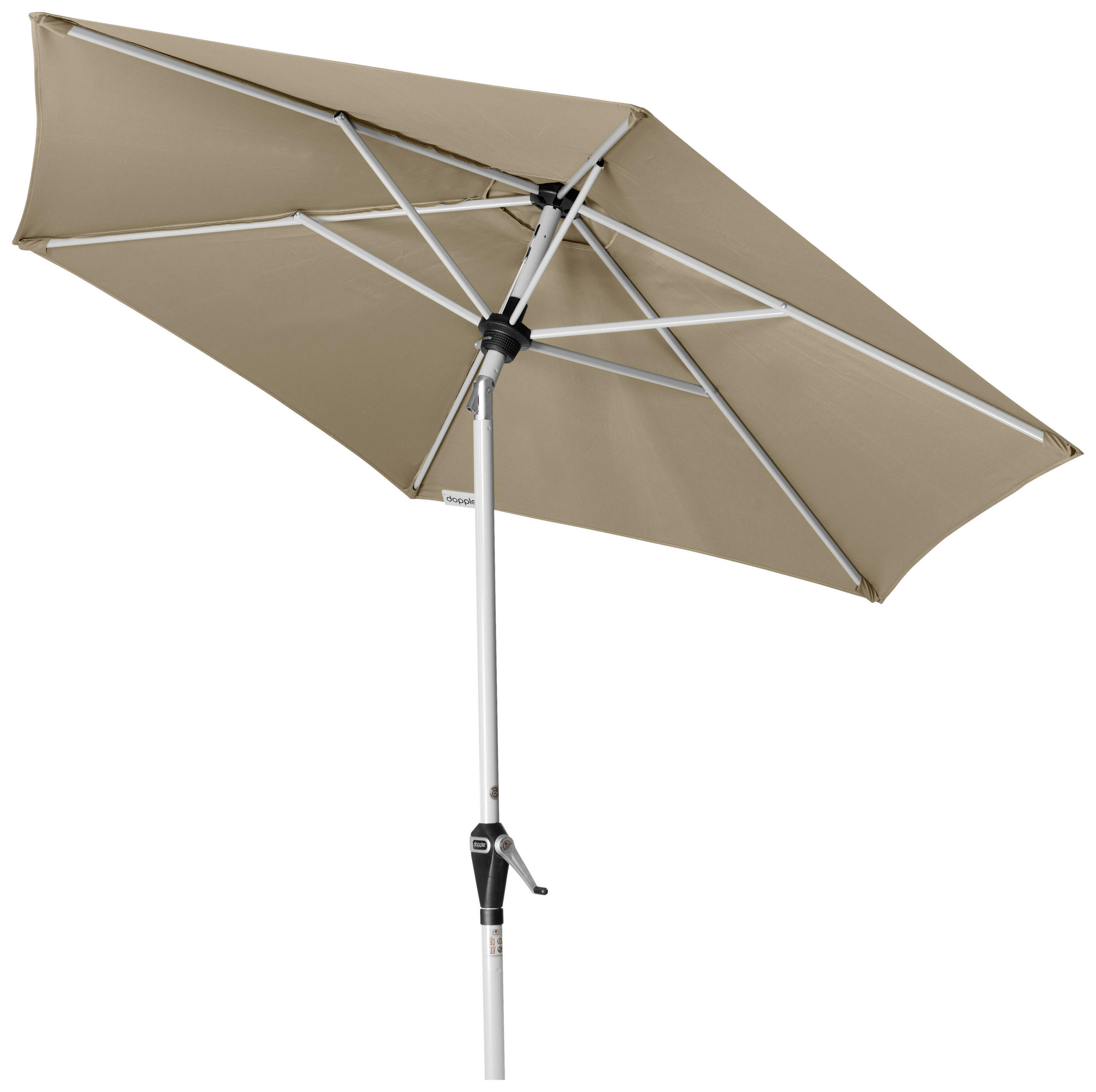 SONNENSCHIRM 210 cm Greige  - Greige/Silberfarben, Basics, Textil/Metall (210/210cm) - Doppler