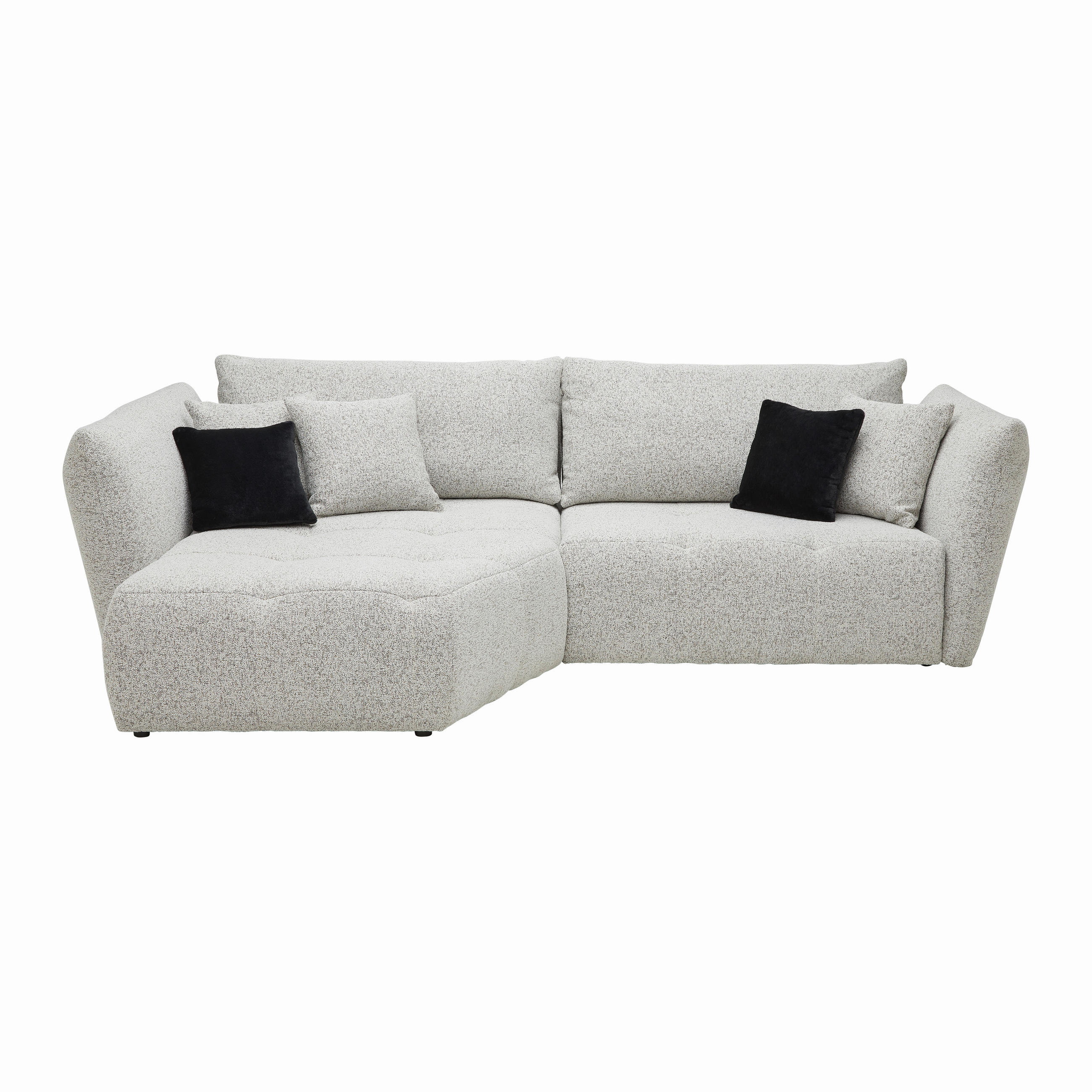 ECKSOFA Struktur Beige  - Beige/Schwarz, Modern, Textil (193/85-105/300cm) - Livetastic