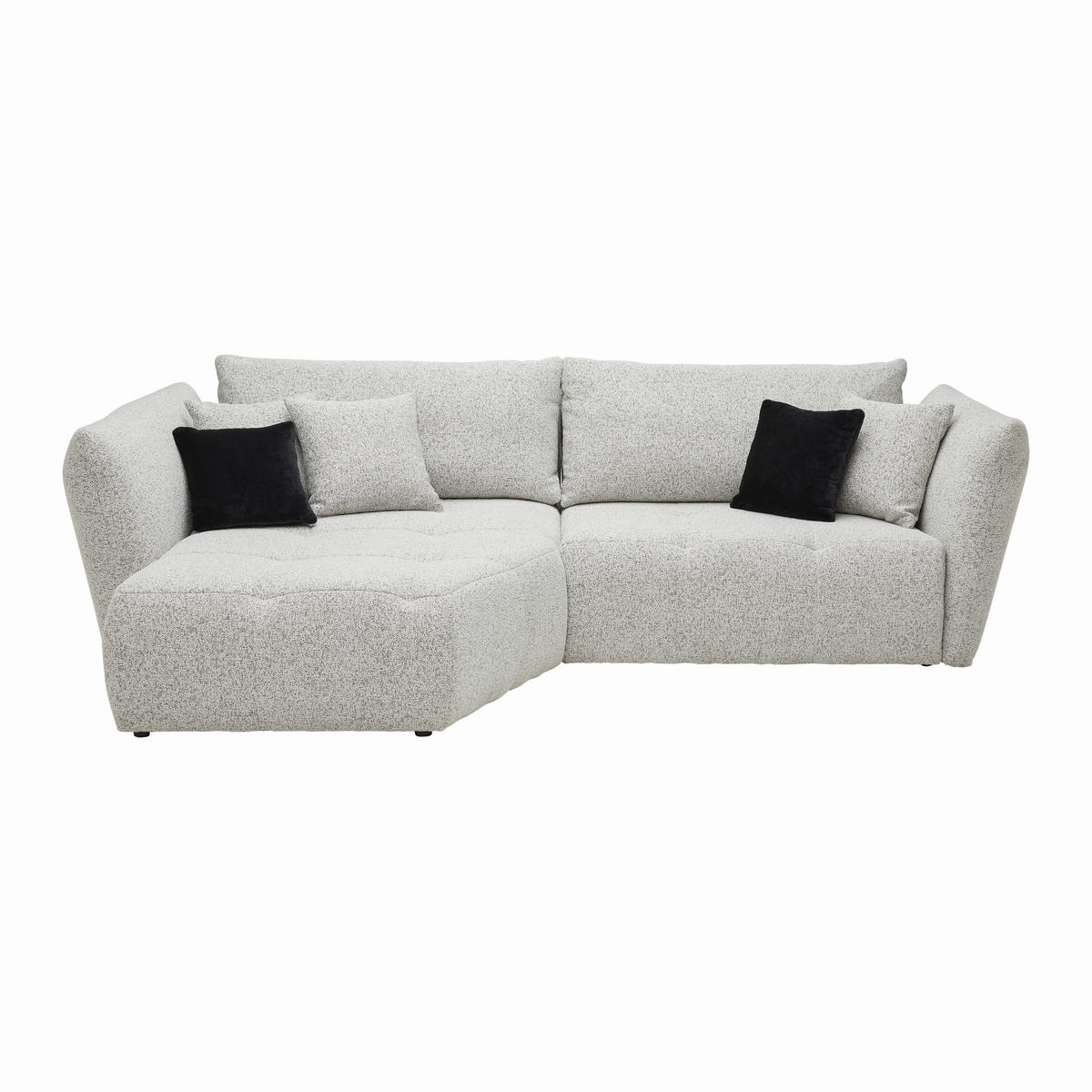 ECKSOFA Struktur Beige  - Beige/Schwarz, Modern, Textil (193/85-105/300cm) - Livetastic