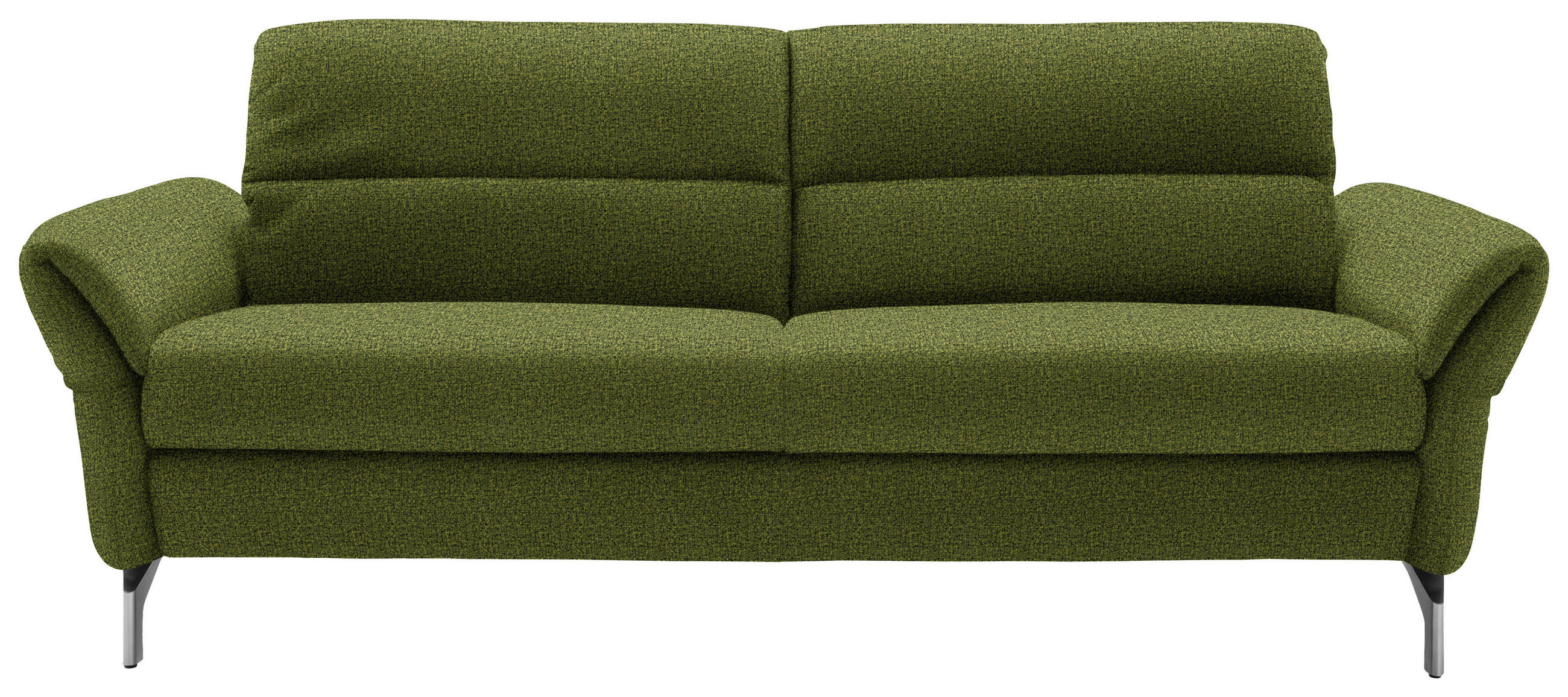 2,5-SITZER Flachgewebe Dunkelgrün  - Dunkelgrün/Nickelfarben, Design, Textil/Metall (212/87/100cm) - Schöner Wohnen