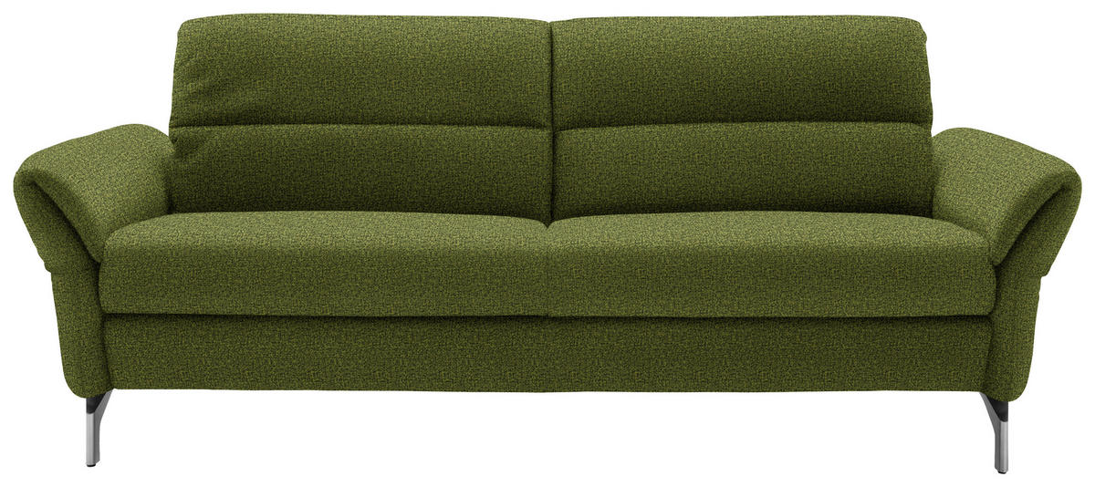 2,5-SITZER Flachgewebe Dunkelgrün  - Dunkelgrün/Nickelfarben, Design, Textil/Metall (212/87/100cm) - Schöner Wohnen