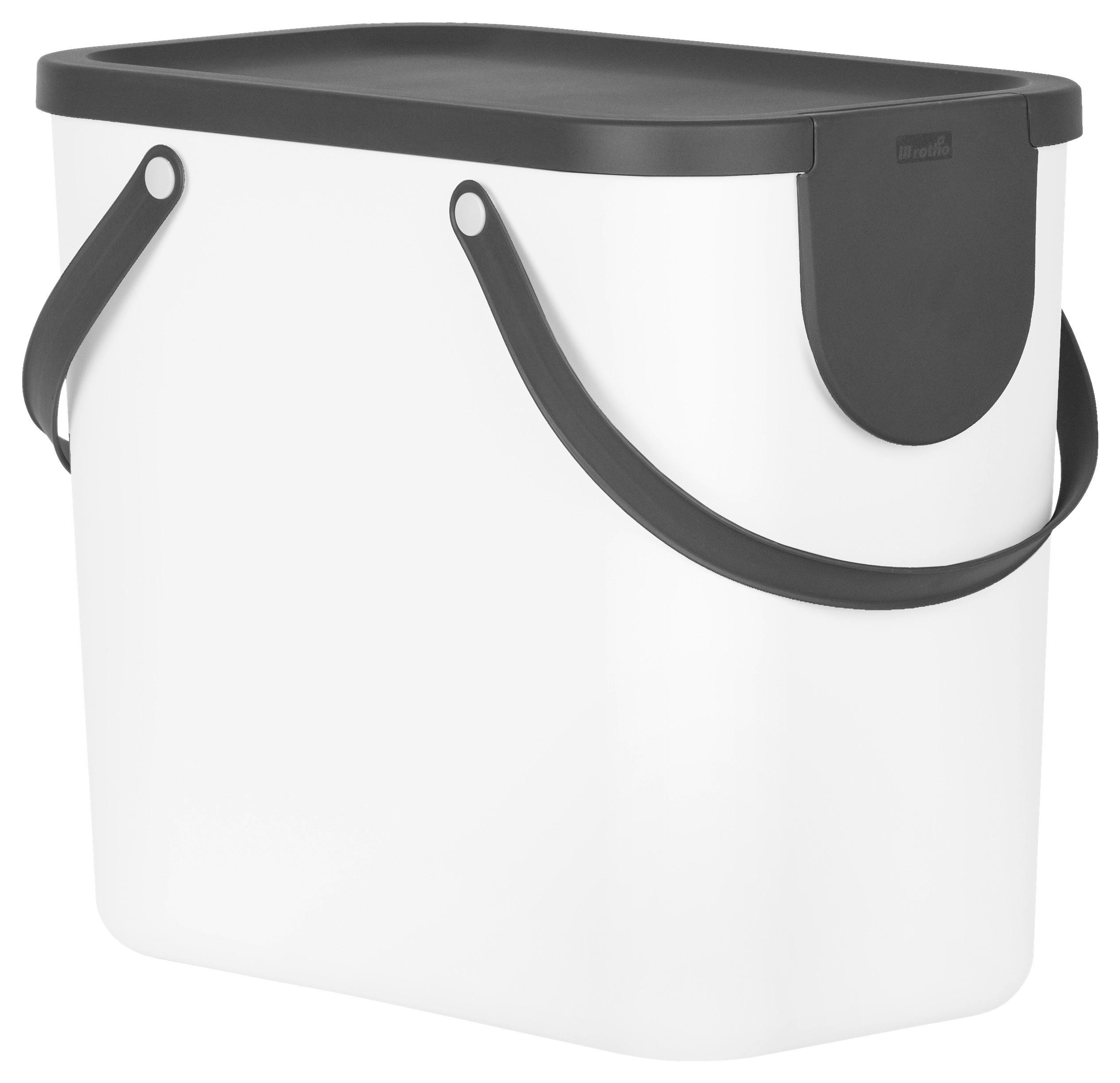 ABFALLSAMMLER ALBULA 25 L  - Weiß, Basics, Kunststoff (23,5/34/40cm) - Rotho