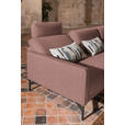 ECKSOFA in Flachgewebe, Struktur Hellrot  - Hellrot/Anthrazit, Design, Textil/Metall (254/230cm) - Ambiente