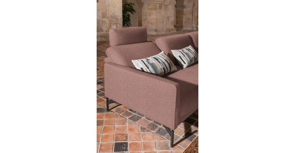 ECKSOFA in Flachgewebe, Struktur Hellrot  - Hellrot/Anthrazit, Design, Textil/Metall (254/230cm) - Ambiente