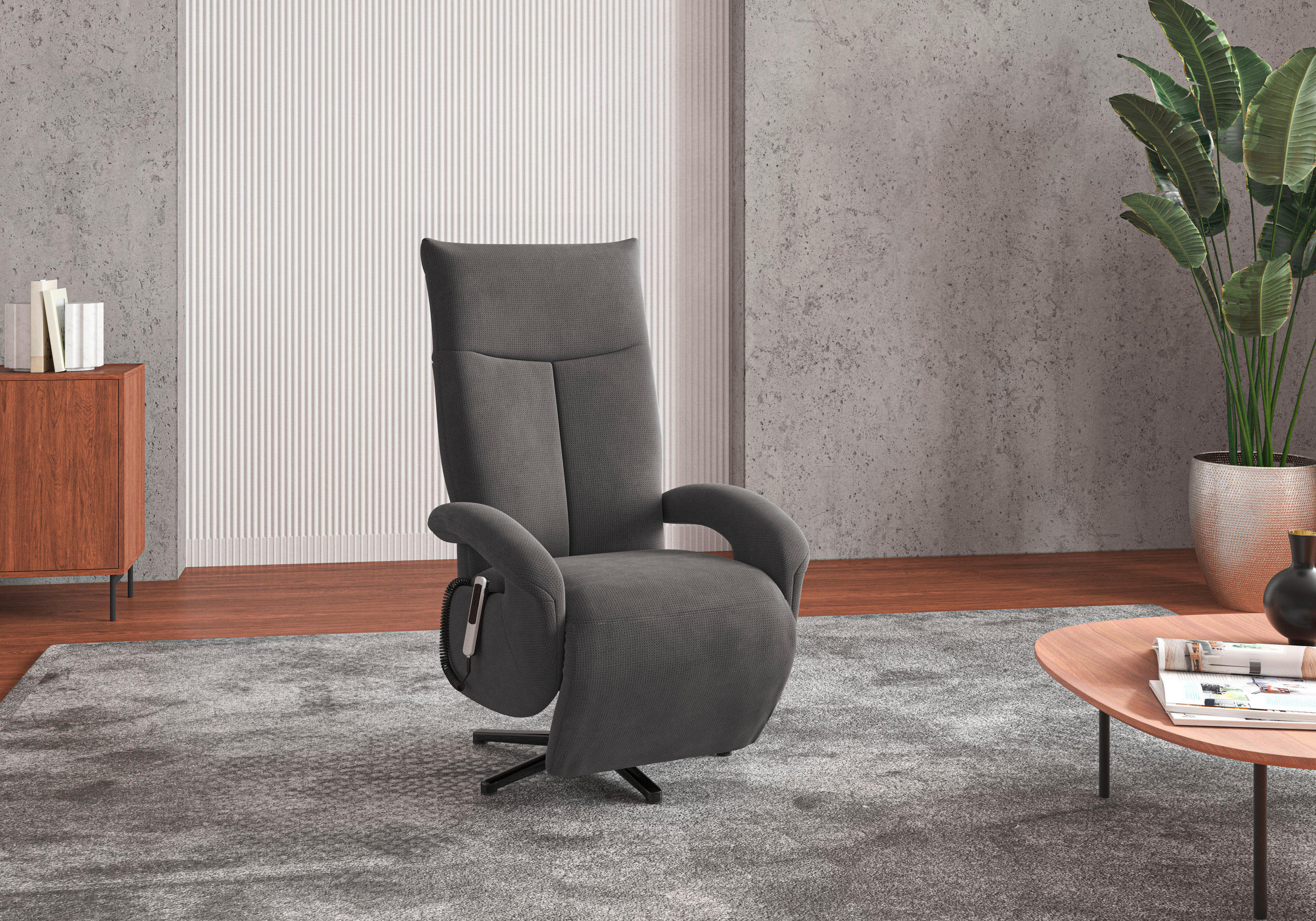 SESSEL in Flachgewebe Grau  - Schwarz/Grau, KONVENTIONELL, Textil/Metall (74/112/82cm) - Sit & More