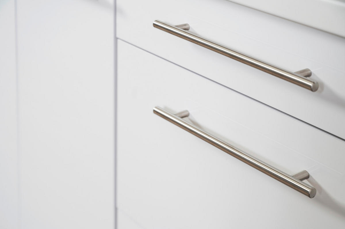 KÜCHENBLOCK 210 cm   in Grau, Weiß  - Alufarben/Weiß, Basics, Holzwerkstoff (210cm) - Respekta