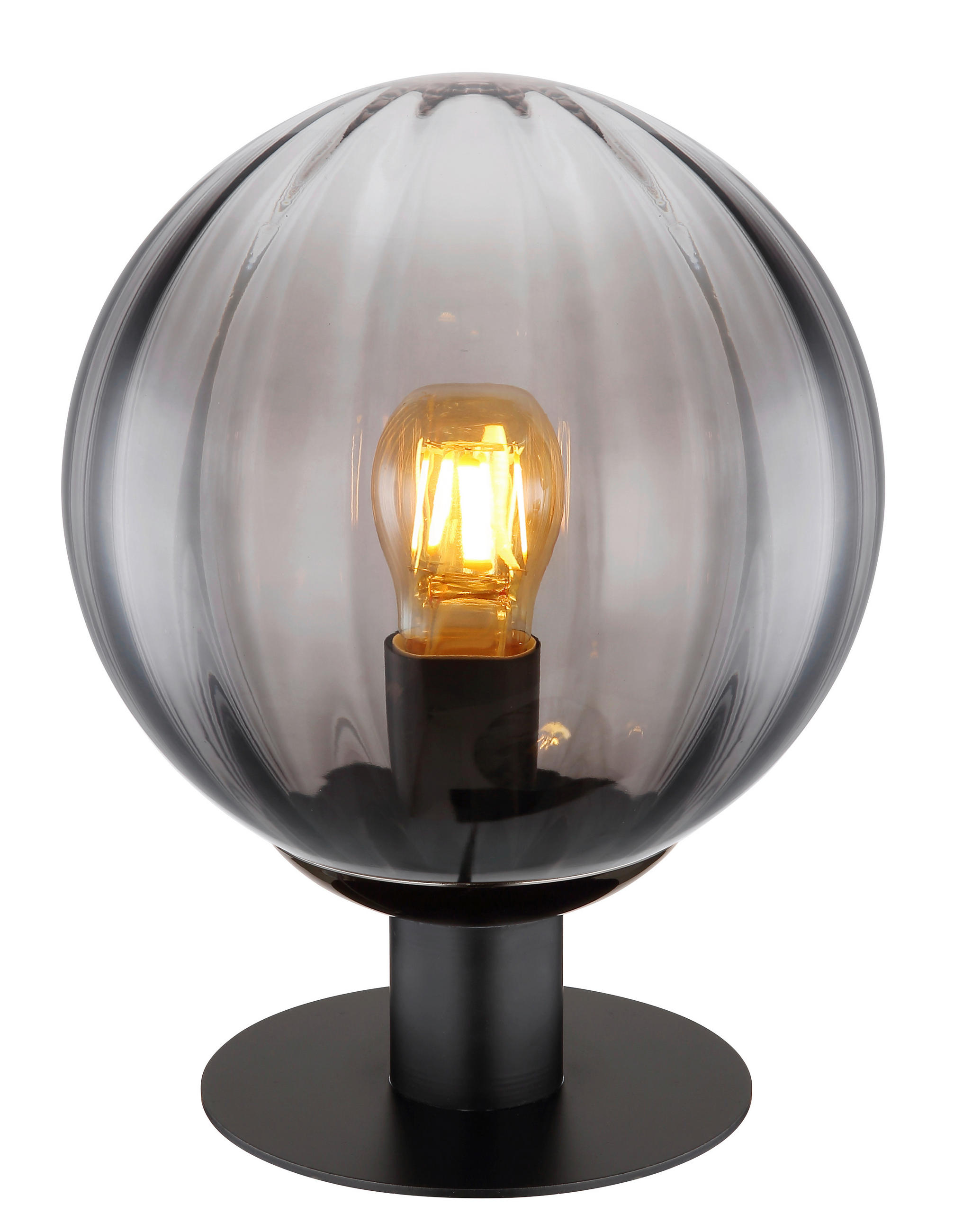 TISCHLEUCHTE 23/29,5 cm   - Klar/Schwarz, Design, Glas/Kunststoff (23/29,5cm) - Globo