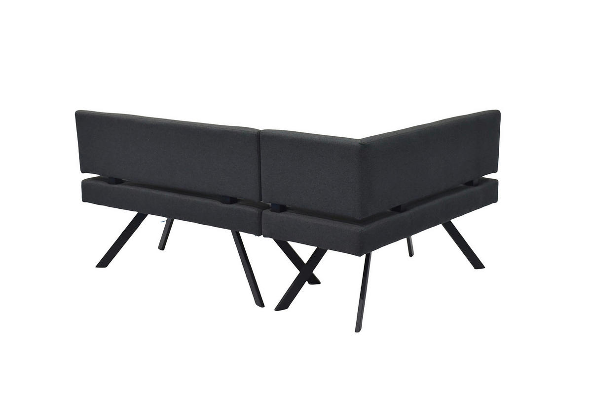 ECKBANK 85/182 cm Dunkelgrau   - Dunkelgrau/Schwarz, MODERN, Textil/Metall (85/182cm) - MID.YOU