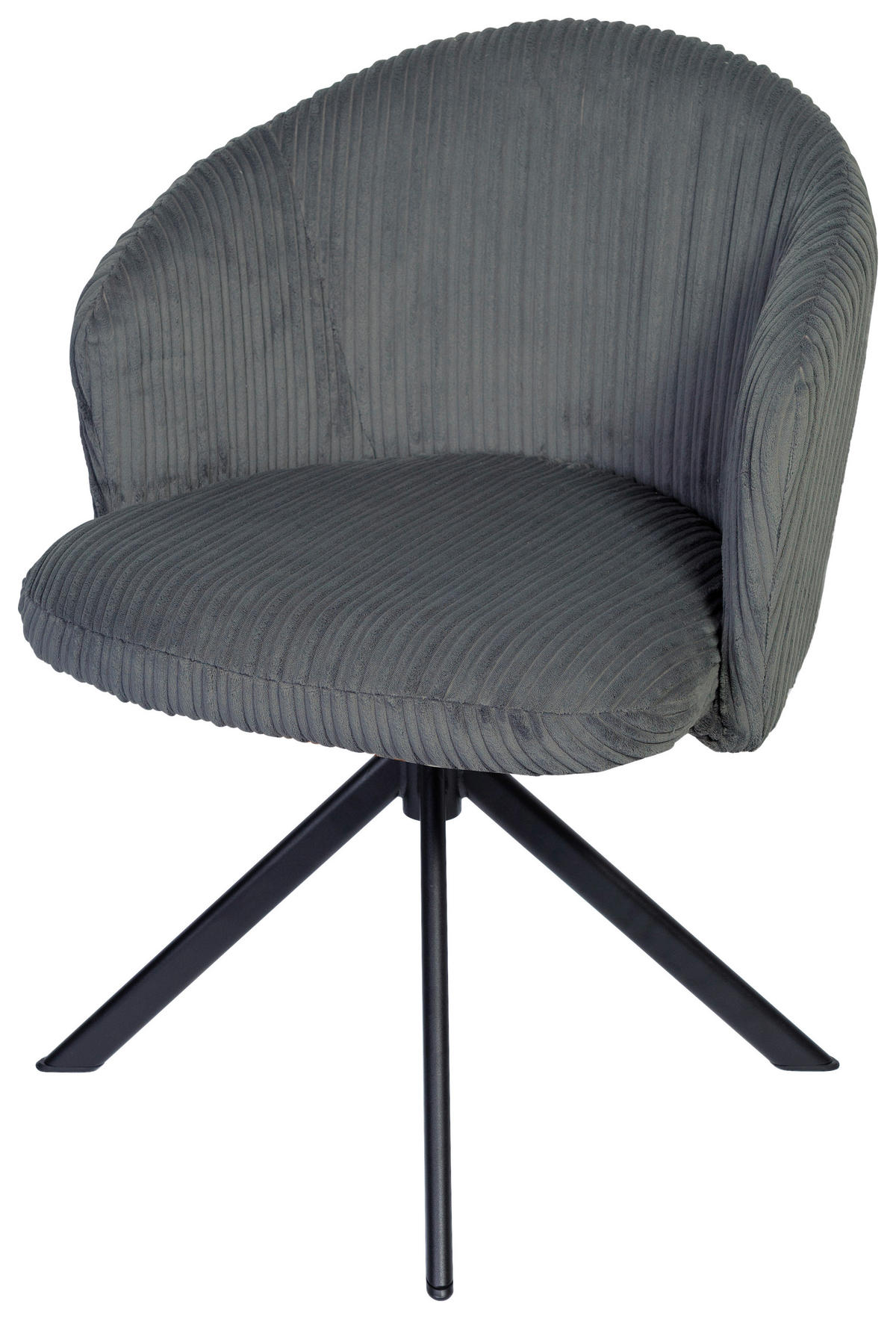 ARMLEHNSTUHL  in Schmiedeeisen Feincord  - Dunkelgrau/Schwarz, KONVENTIONELL, Textil/Metall (61/82/59cm) - Stylife