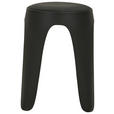 STAPELHOCKER Lederlook Schwarz  - Schwarz, Basics, Kunststoff/Textil (30/47/30cm) - Carryhome