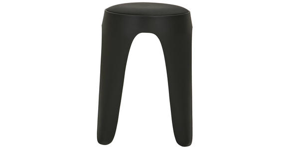 STAPELHOCKER Lederlook Schwarz  - Schwarz, Basics, Kunststoff/Textil (30/47/30cm) - Carryhome