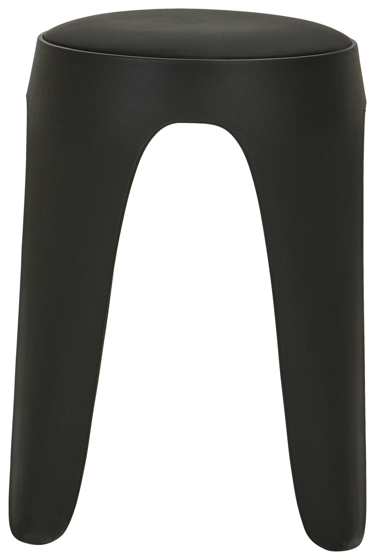 STAPELHOCKER Lederlook Schwarz  - Schwarz, Basics, Kunststoff/Textil (30/47/30cm) - Carryhome