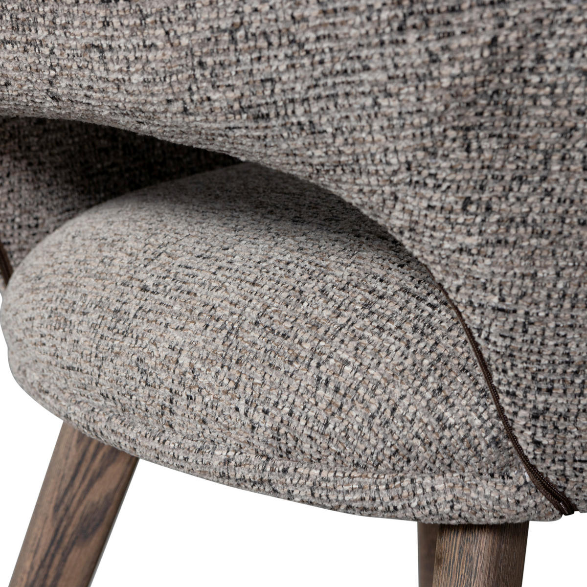 ARMLEHNSTUHL-SET 2 Stück  in Chenille, Webstoff  - Taupe/Braun, MODERN, Holz/Textil (61/86/60cm) - Livetastic